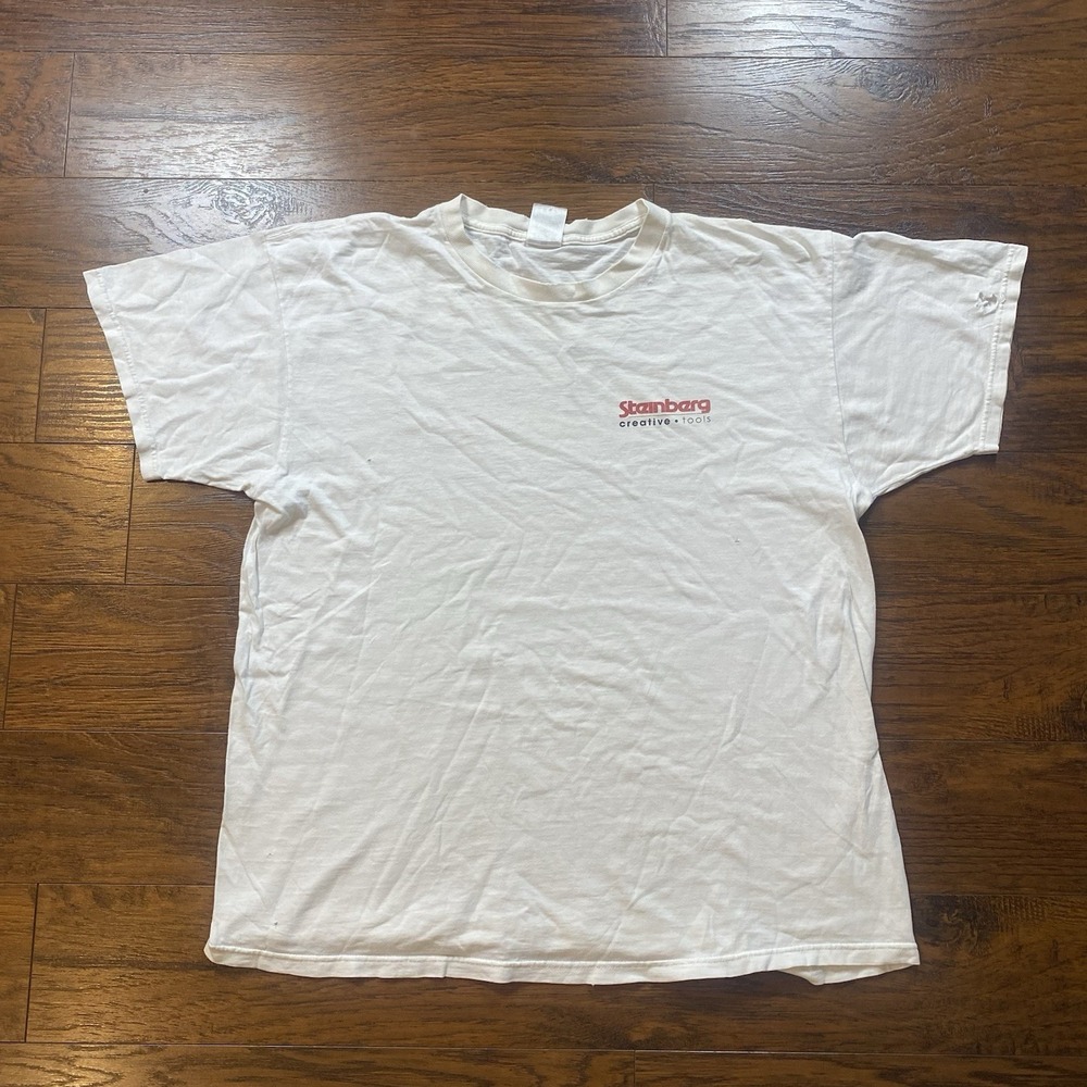 Vintage Steinberg Creative Tools T-Shirt Fruit of‎ the Loom White Large Tech Tee